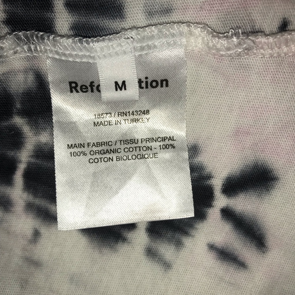 REFORMATION JEANS Long Sleeve Tee Tie-Dye Black White Pink Yellow size Medium - Picture 12 of 14